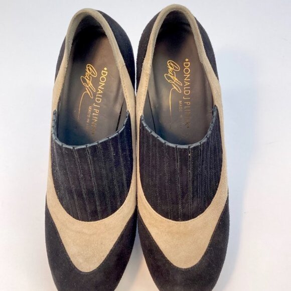 Donald J. Pliner Black and Gray Colorblock Booties - Picture 6 of 9